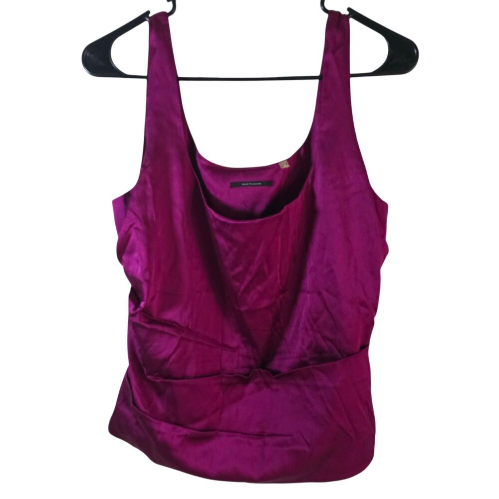 Elie Tahari Office Siren Silk Blend Tank Top Blouse S Magenta Purple Draped